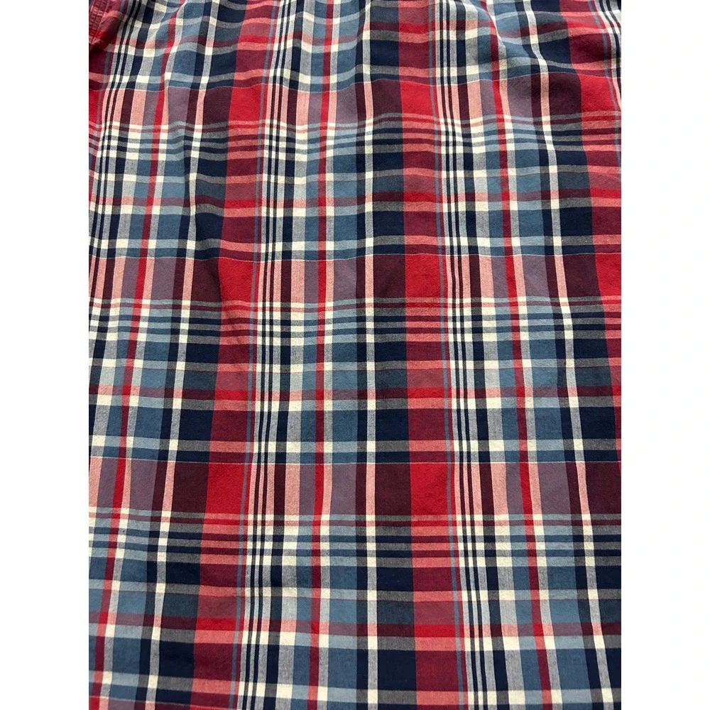 Polo Ralph Lauren Mens Plaid Button Down Shirt Red Blue White Long Sleeve Size M